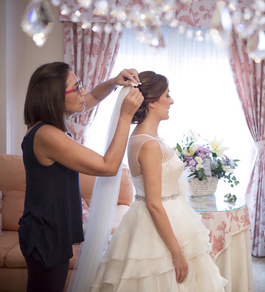 Vestido de novia organza con volantes